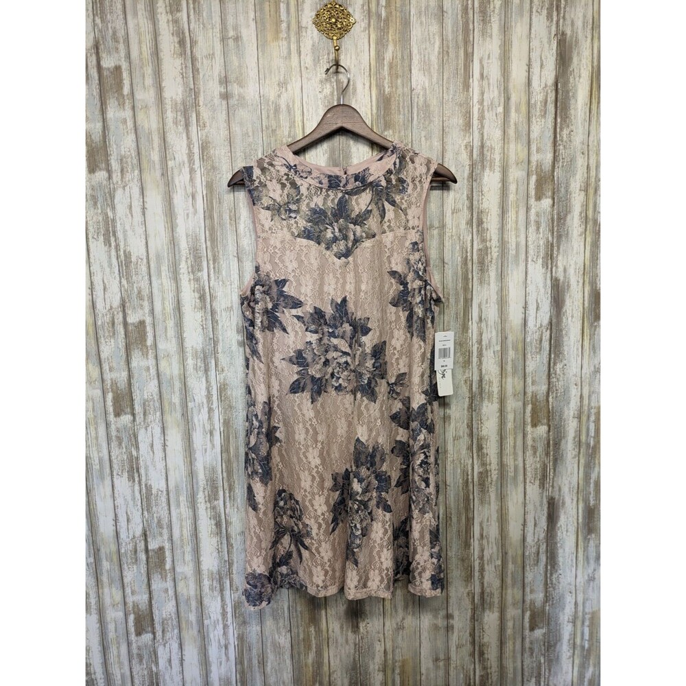 Love Reign Women's Blush Floral Lace Sweetheart Neck Shift Dress Size XL NWT $60